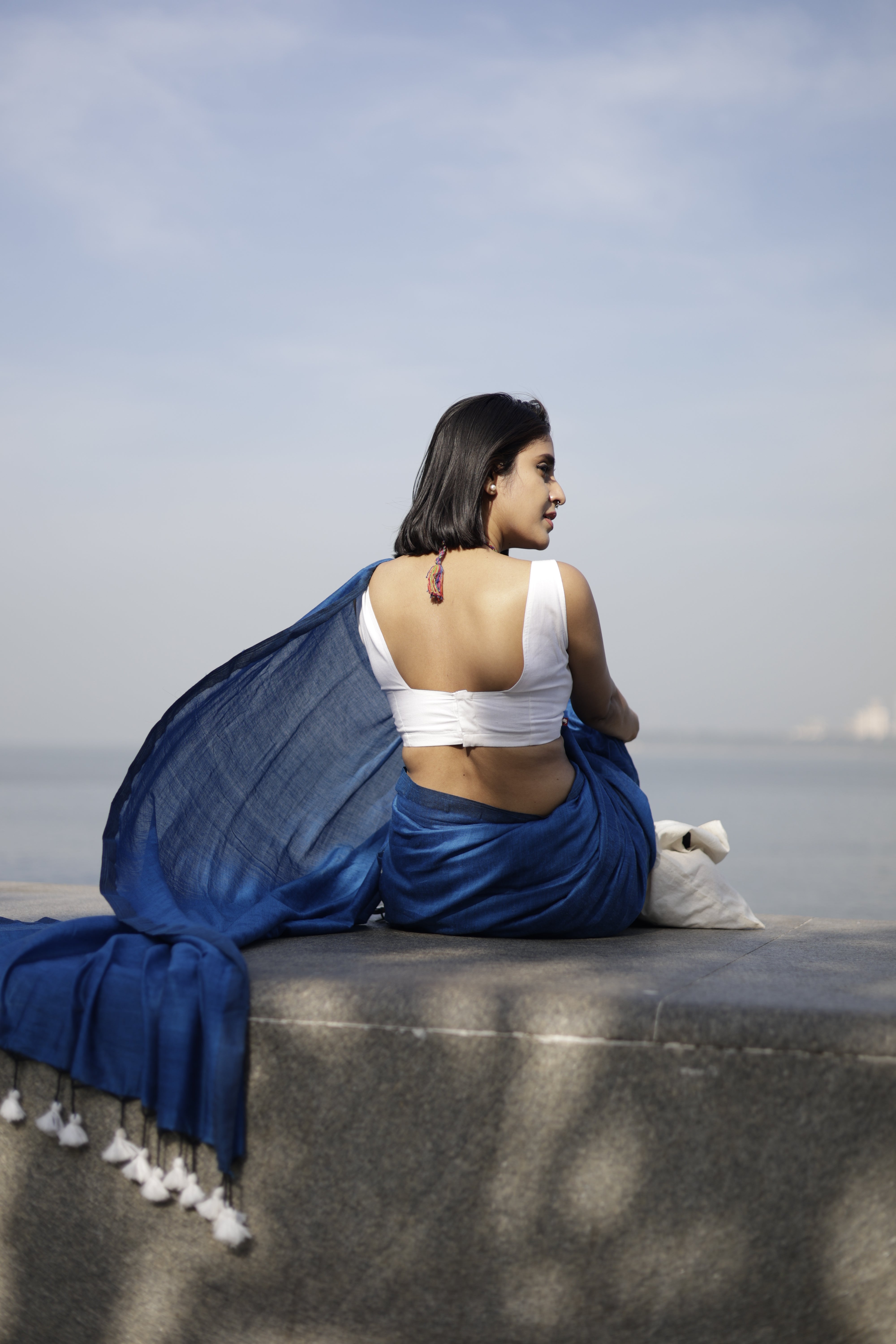 White Daisy ā Cotton Blouse for Daisy Dawn Ready-to-Wear Saree - Kozylook